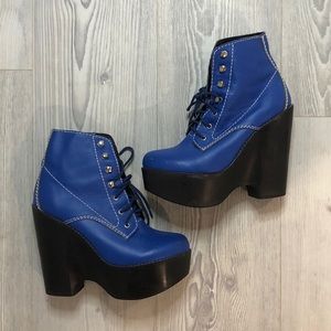Jeffery Campbell Electric Blue Platforms 🌍